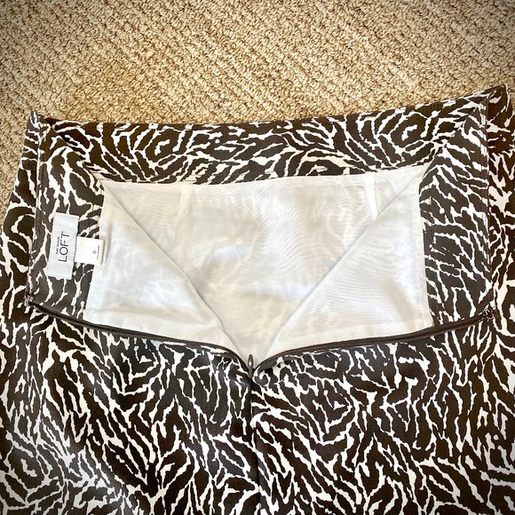 LOFT Zebra Print Silk Blend Pencil Skirt - Picture 6 of 8